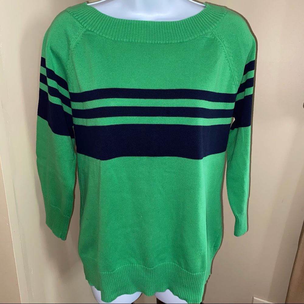 Chaps - Ribbed Sweater Crew Neck - Green & Blue